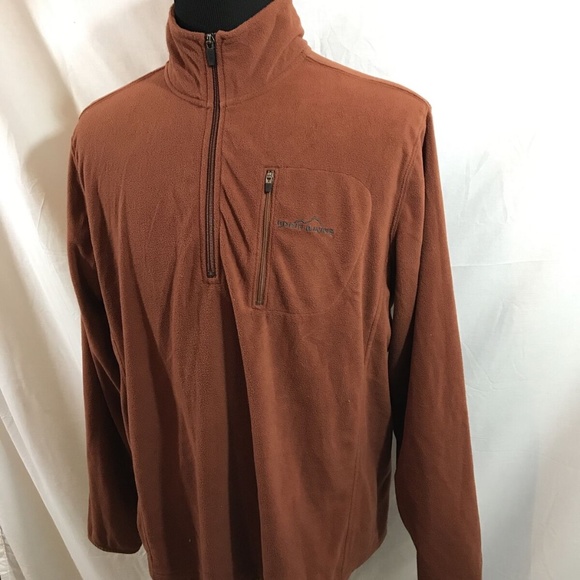 Eddie Bauer rust 1/4 zip fleece pullover - mens XL - Picture 2 of 4